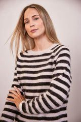 See Saw Angora/Nylon Stripe Crew