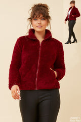 Caroline Morgan Zip Fluffy Jacket