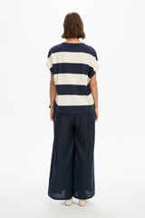 Tirelli Stripe Bubble Sleeve Tee
