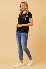 Caroline Morgan Star Dimante detail Top