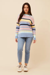 Caroline Morgan Stripe Print Knit Jumper