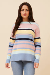 Caroline Morgan Stripe Print Knit Jumper
