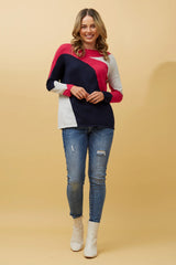 Caroline Morgan Colour Block Knit Jumper