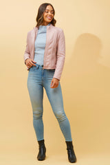 Caroline Morgan Vegan Leather Biker Jacket