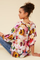 Caroline Morgan Abstract Print Shirt