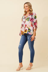Caroline Morgan Abstract Print Shirt