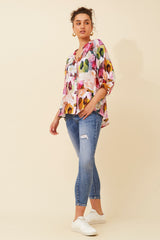 Caroline Morgan Abstract Print Shirt