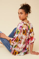 Caroline Morgan Abstract Print Shirt