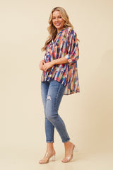 Caroline Morgan Abstract Print Shirt