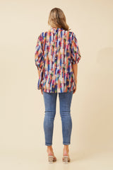 Caroline Morgan Abstract Print Shirt