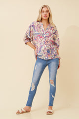Caroline Morgan Botanical Print Shirt