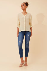 Caroline Morgan Button Back Shirt