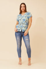 Caroline Morgan Double Layered Button Top