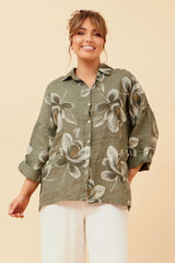 Bottega Floral Linen Shirt