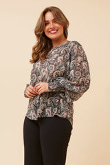 Caroline Morgan Paisley Print Shirt