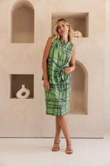 See Saw 100% Linen Straight Pocket Skirt