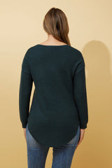 Caroline Morgan Curved Hem Pullover