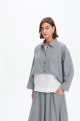 Tirelli Wide Crop Gingham Overshirt