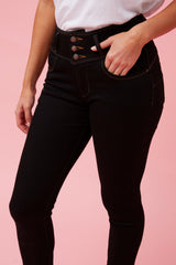 Caroline Morgan Button Detail Jean