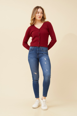 Caroline Morgan Scalloped Knit Cardigan