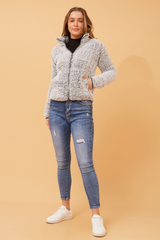 Caroline Morgan Faux Fur Teddy Jacket