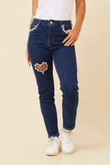 Caroline Morgan Embellished Denim Heart Jean