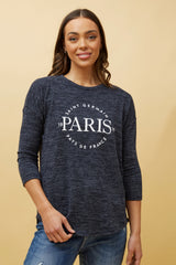Caroline Morgan Paris Print Top