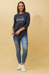 Caroline Morgan Paris Print Top