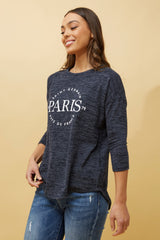 Caroline Morgan Paris Print Top