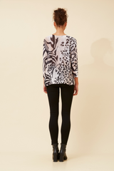 Caroline Morgan BatWing Sleeve Animal Print Top