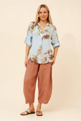 Bottega Floral Linen Top