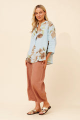 Bottega Floral Linen Top