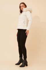 Caroline Morgan Puffer Jacket with Detachable Fur