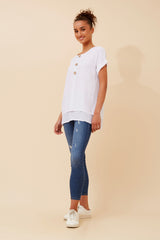 Caroline Morgan 3 Feature Button Top