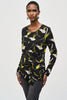 Joseph Ribkoff Sweater Knit Abstract Print Top
