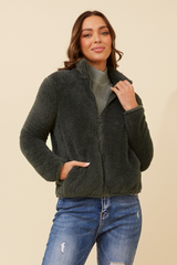 Caroline Morgan Zip Fluffy Jacket