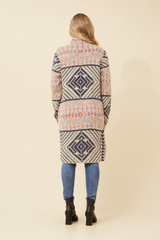Caroline Morgan Jacquard Knit Cardigan