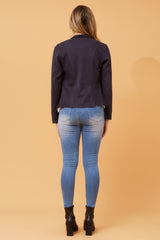 Caroline Morgan Faux Suede Waterfall Jacket