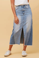 Caroline Morgan Denim Midi Skirt