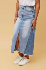 Caroline Morgan Denim Midi Skirt