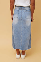 Caroline Morgan Denim Midi Skirt