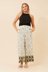 Caroline Morgan Border Print Pant