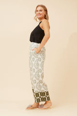 Caroline Morgan Border Print Pant