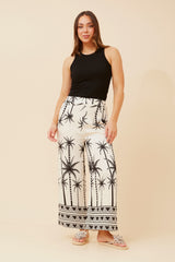 Caroline Morgan Palm Print Pant