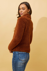 Caroline Morgan Zip Fluffy Jacket