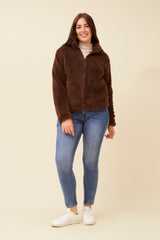 Caroline Morgan Zip Fluffy Jacket