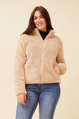 Caroline Morgan Zip Fluffy Jacket