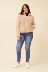 Caroline Morgan Zip Fluffy Jacket