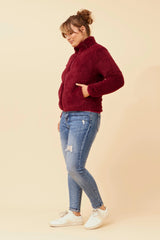 Caroline Morgan Zip Fluffy Jacket