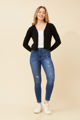 Caroline Morgan Scalloped Knit Cardigan